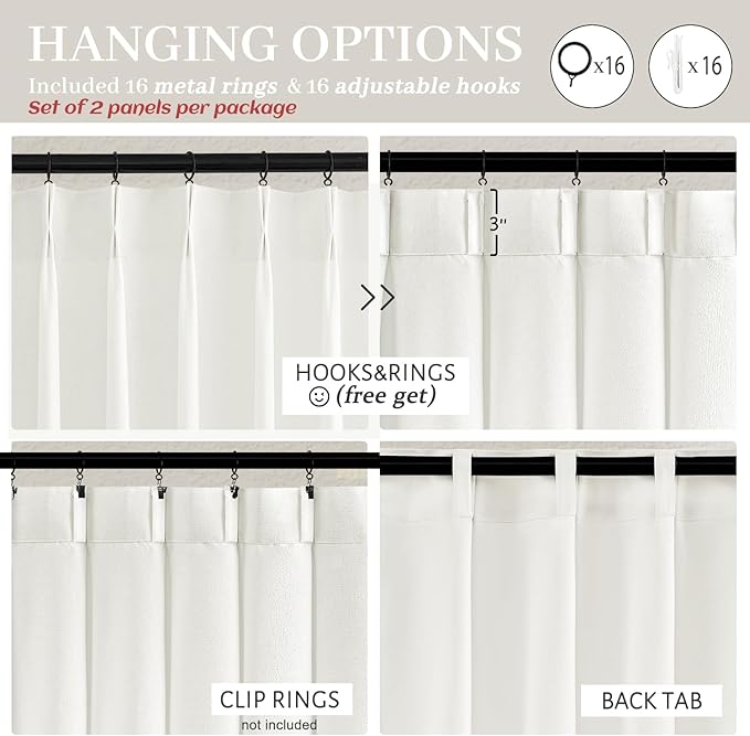 High Ceiling Pure White Extra Long 120 Inch Curtains - Image 6