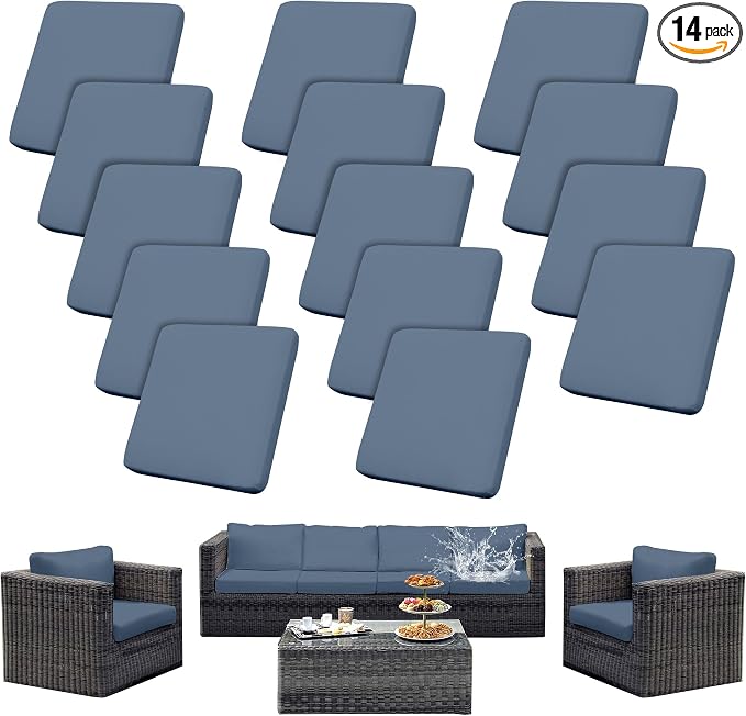 Outdoor Cushion Covers Set, Replacement by SUKAIKEQA