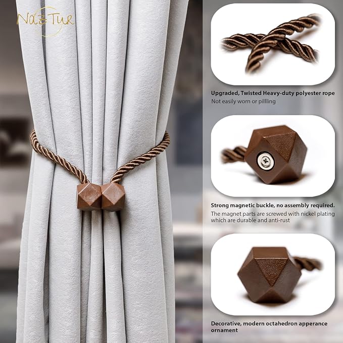 NazTur Magnetic Curtain Tiebacks- Upgrade 2022 - Image 7