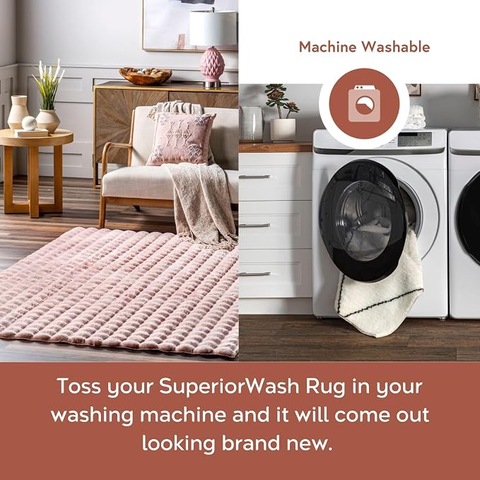 nuLOOM 5' x 8' Cozy Plush Area Rug, Machine Washable, Soft Fluffy Shag Carpet - Image 4