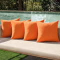 MIULEE Pack of 4 Decorative Bright Orange Throw Pillow Covers Linen Waterproof by MIULEE