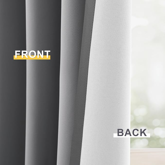 Yakamok 100% Blackout Curtain Panels 96 inches Cold and Light Blocking Drapes - Image 6