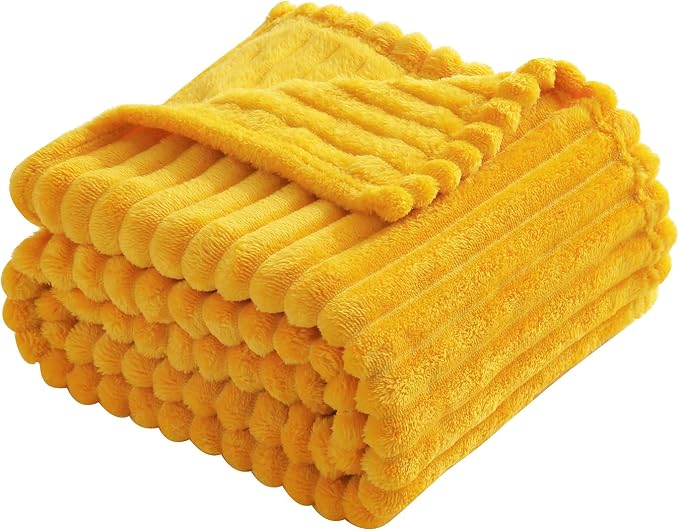 Gold Fleece Throw Blanket 90”×90” - Image 2