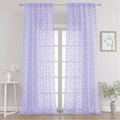 Chyhomenyc Extra Long Light Purple Sheer Curtains 120 Inch Length 2 Panels Set by Chyhomenyc