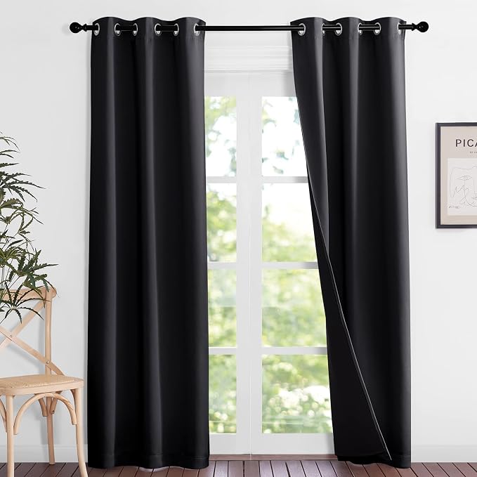 NICETOWN High-End Thermal Kitchen Curtains, Full Blackout Curtains 84 Inches - Image 2