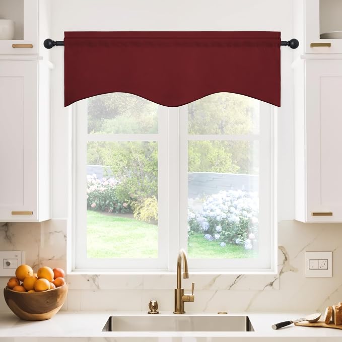 NICETOWN 2 Panels Valance for Window Farmhouse Style Window Treatment Thermal - Image 2