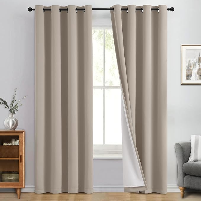 Yakamok 100% Blackout Curtain Panels 96 inches Cold and Light Blocking Drapes by Yakamok