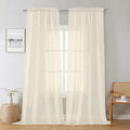 Lecloud Cream Sheer Curtains 96 Inches Long 2 Panels, Elegant Light Filtering by Lecloud