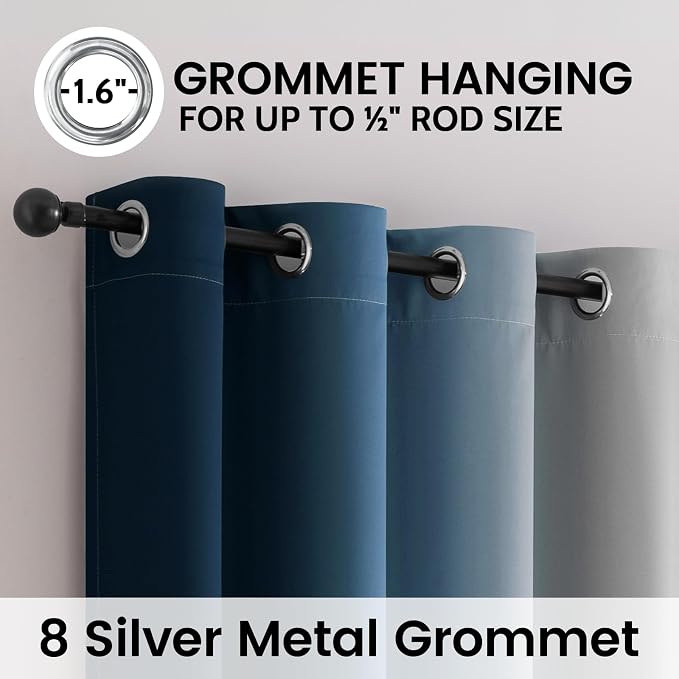 SimpleHome Blue Ombre 100% Blackout Curtains - Image 3