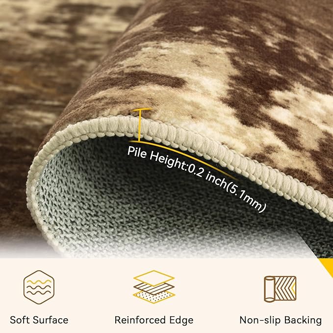 Washable Area Rugs 5'x7' Non-Slip Modern Abstract Soft - Image 4
