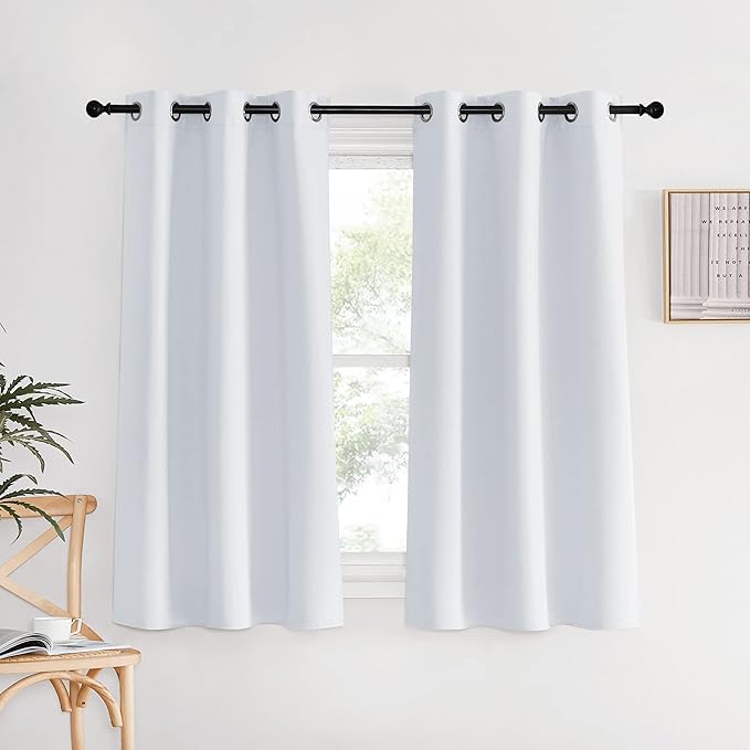 NICETOWN Bedroom Curtains 2 Panels Set, 34 in x 60 in, Easy Care Solid Thermal by NICETOWN