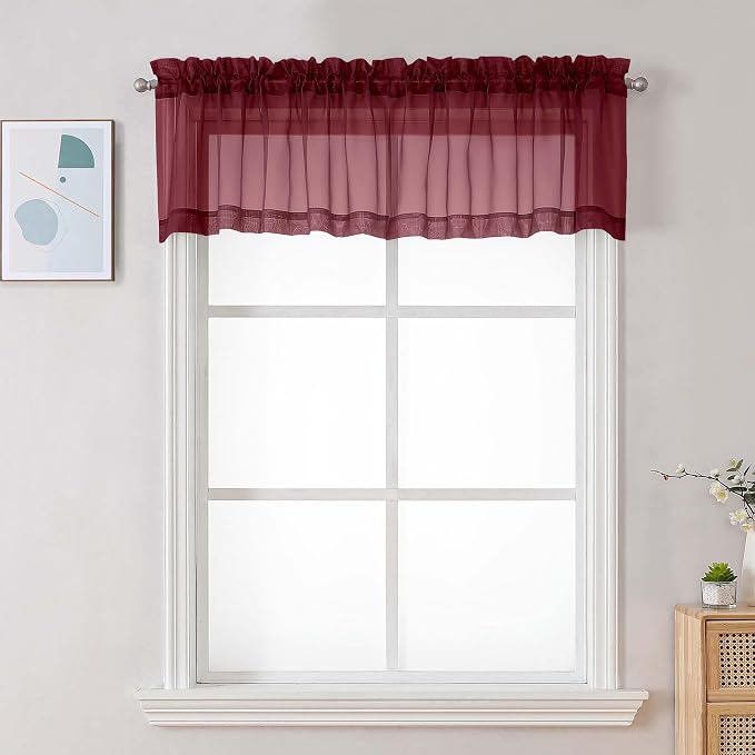 Chyhomenyc Burgundy Sheer Valances by Chyhomenyc