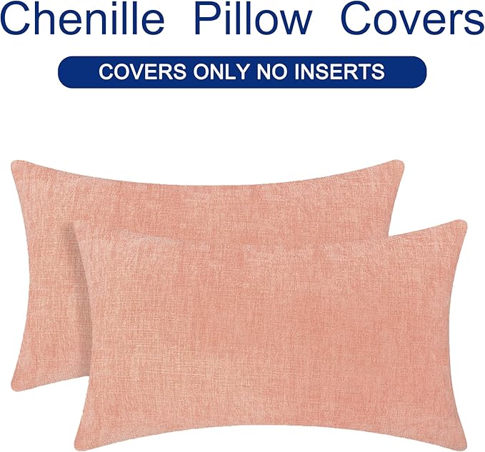 CaliTime Throw Pillow Covers Decorative 16 X 26 Inches Pack of 2 Cozy Chenille - Image 6