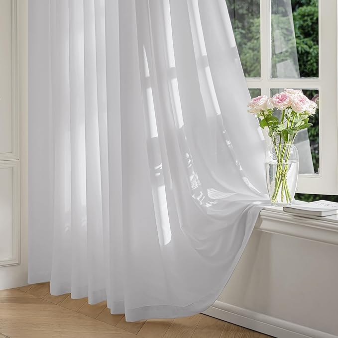 FMFUNCTEX Sheer Non-See-Through Grey Curtains by Fmfunctex