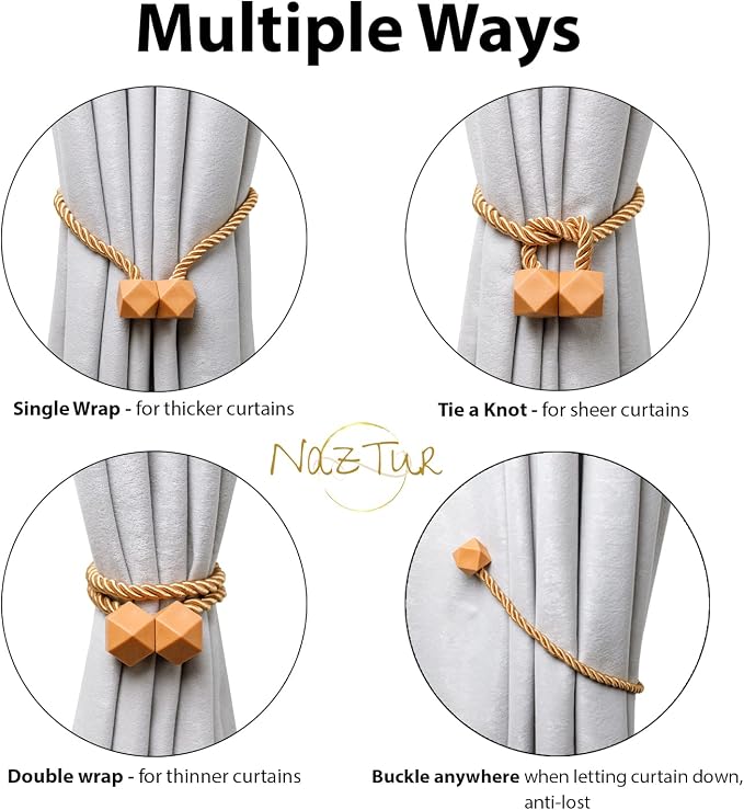 NazTur Magnetic Curtain Tiebacks- Upgrade 2022 - Image 6