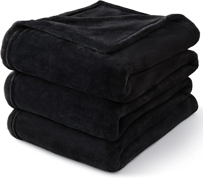 BEDELITE Fleece Blanket Black Throw Blankets - Image 8