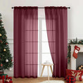 Sheer Curtains 84 Inches Long 2 Panels, Elegant Airy Transparent Light by Home