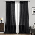 MIULEE Black Linen Curtains 96 Inch Length 2 Panels by MIULEE