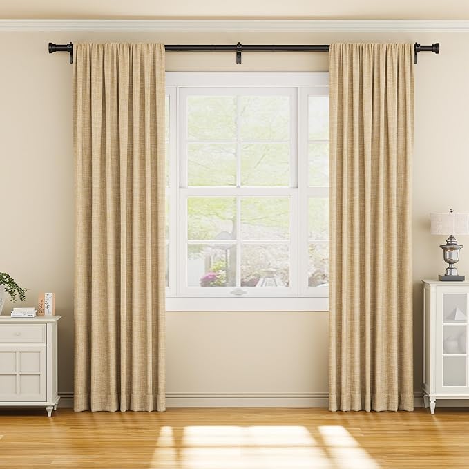 YaFex Curtain Rods 32-118 Inch, Heavy Duty 1 Inch Adjustable Curtain Rod - Image 2