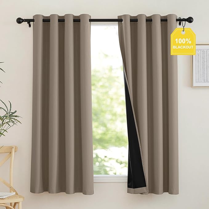 NICETOWN 100% Full Blackout Portable Curtains by NICETOWN