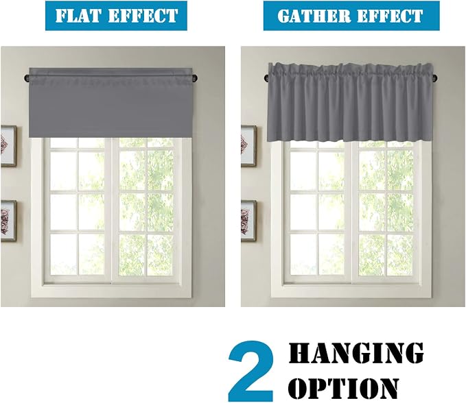 H.VERSAILTEX Blackout Valances for Windows, Kitchen Window Valance Curtains for - Image 6