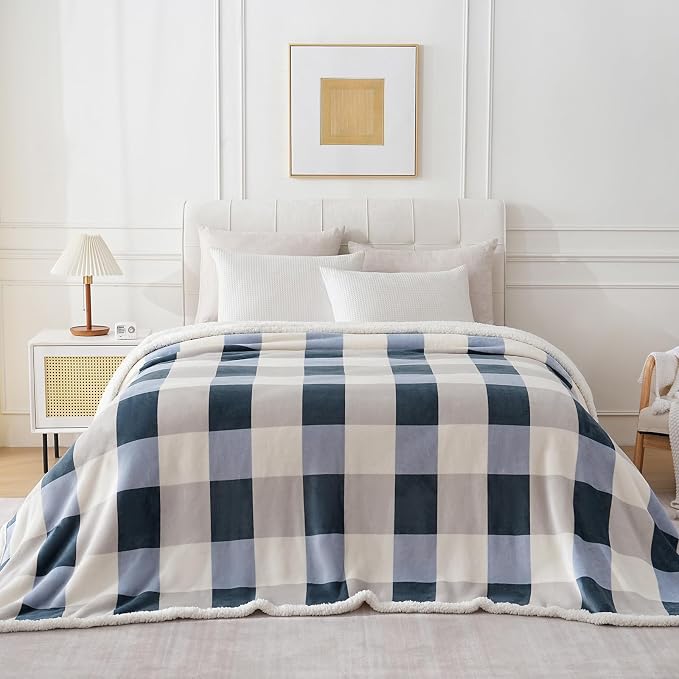 PU MEI Sherpa Throw Blanket Reversible Large Big King Size Flannel Blankets - Image 6