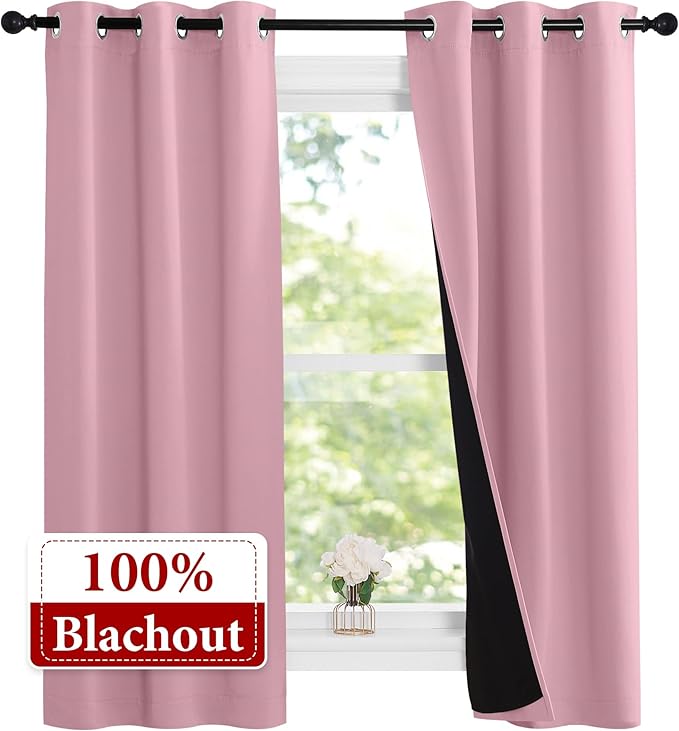NICETOWN 100% Blackout Short Curtains - Image 2