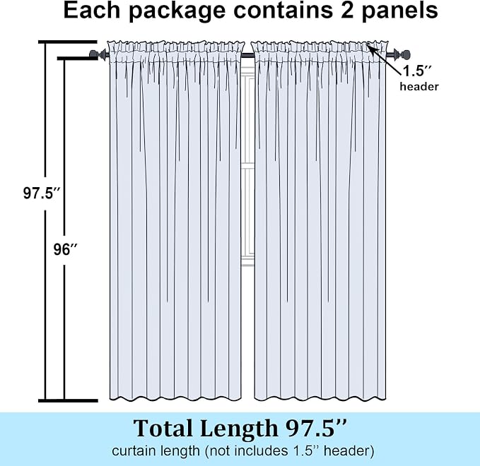 Simplebrand Burgundy Red Sheer Curtains 96 Inches Long, Light Filtering Rod - Image 2
