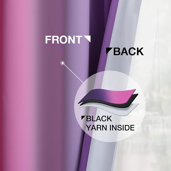 Yakamok Ombre Pink and Purple Curtains - Image 5