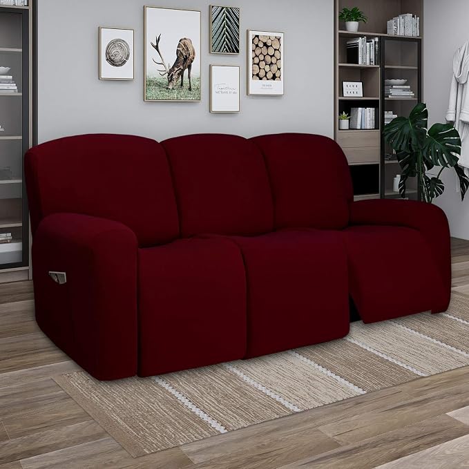 PureFit Super Stretch 3 Seats Recliner Chair Sofa Couch Cover - Image 2