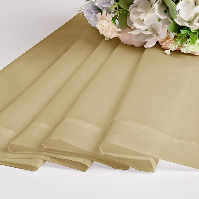 OWENIE Gold Sheer Curtains, 63 Inch Length 2 Panels Set, Soft Voile Drapes - Image 7