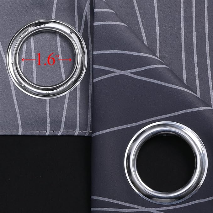 Estelar Textiler Black and Greyish White Ombre Short Blackout Kitchen Curtains - Image 7
