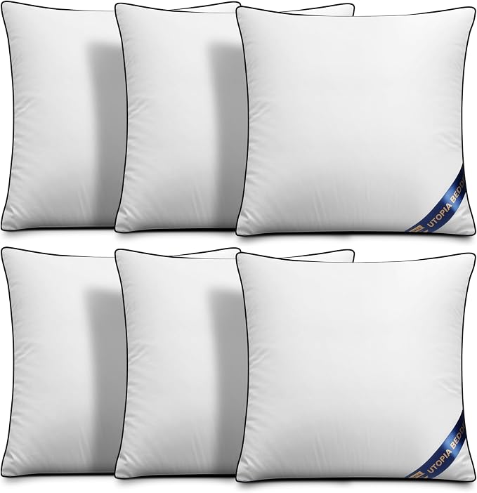 Utopia Bedding Throw Pillow Inserts, 18 x 18 Inches Decorative Indoor Pillows by UTOPIABEDDING