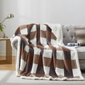 PU MEI Sherpa Blanket Twin Plaid Thick Bed Blanket, 60”*80” Super Soft Flannel by HOME