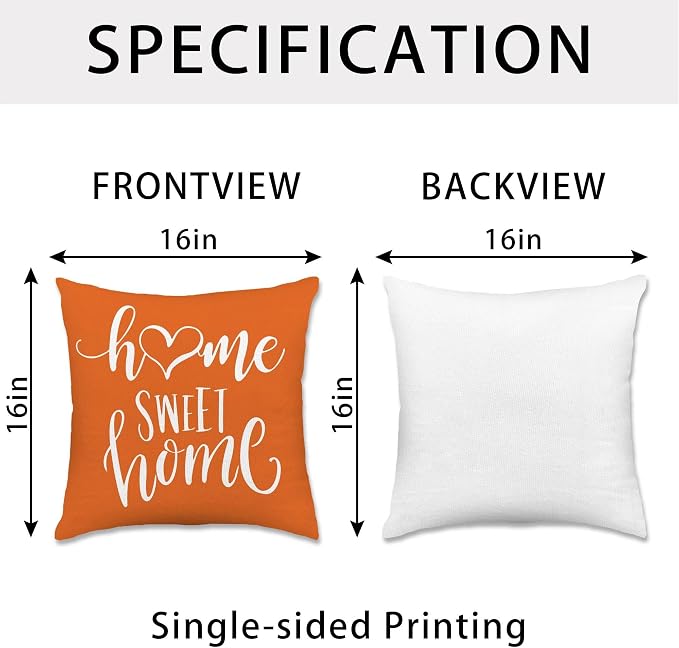 Hexagram Geometric Orange Pillow Covers 16x16 Set of 4, Decorative Outdoor Boho - Image 4