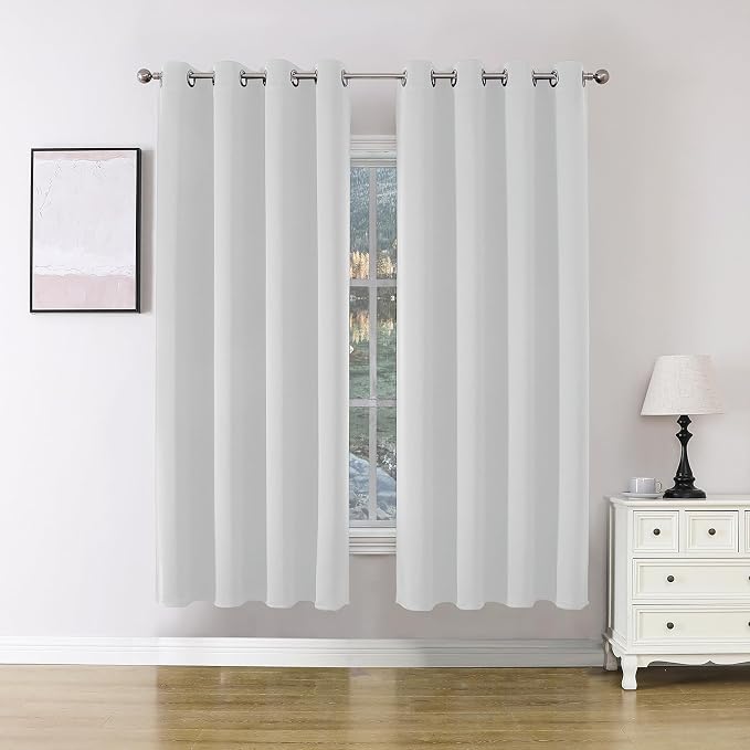 Joydeco Blackout Curtains 63 Inch Length 2 Panels Set, Thermal Insulated Long by JOYDECO