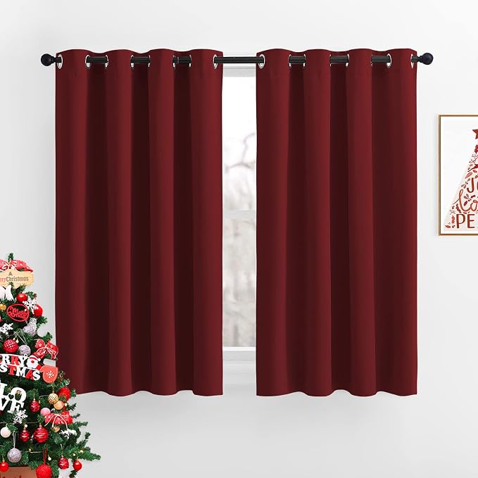 NICETOWN Burgundy Red Blackout Curtains Grommet by NICETOWN