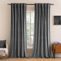 MIULEE Grey Velvet Curtains 96 inches 2 Panels by MIULEE