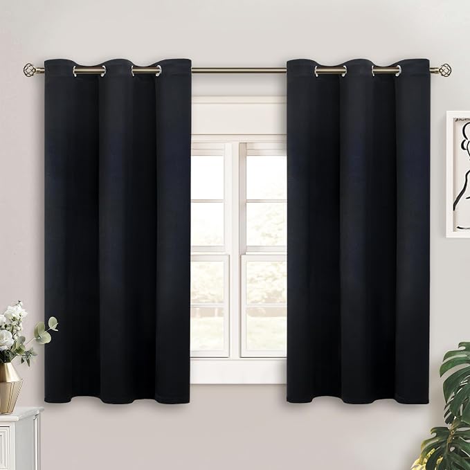 BGment Black Short Blackout Curtains by BGment