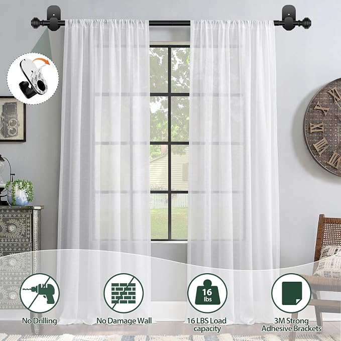 KAMANINA Curtain Rods No Drilling - Image 6