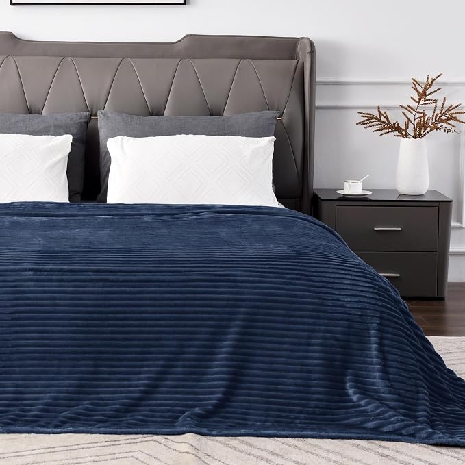 BEDELITE Fleece Throw Blanket for Couch – 3D Ribbed Jacquard Soft and Warm - Image 2