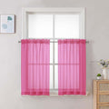 Chyhomenyc Sheer Curtains 36 inch Length 2 Panels Set, Light Filtering Voile by Chyhomenyc