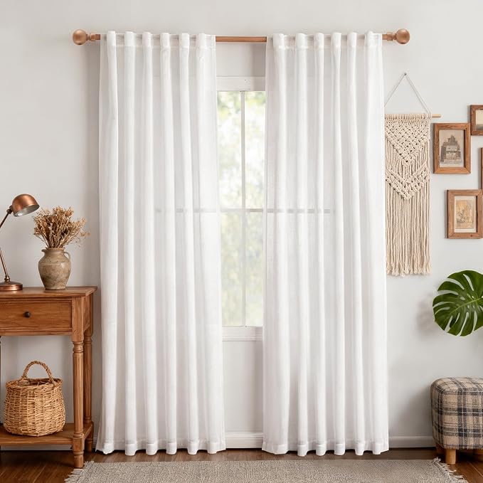 MYSKY HOME Patio White Curtains - Image 2