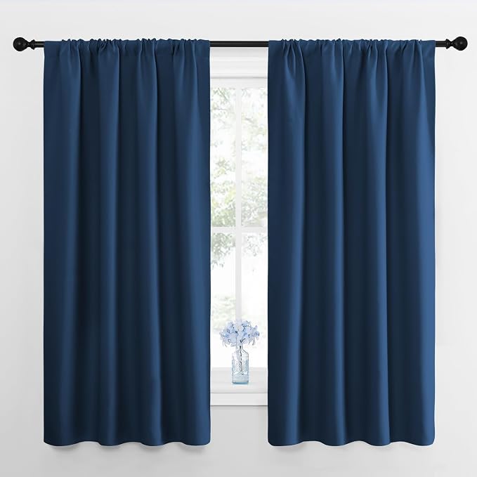 NICETOWN Kitchen Curtains, Short Blackout Curtains & Drapes, Moroccan Blue by NICETOWN