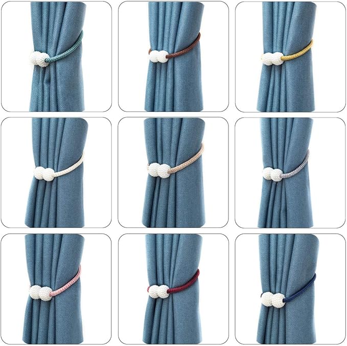 Melaluxe 6 Pack Magnetic Curtain Tiebacks, Decorative Curtain Holdbacks - Image 4