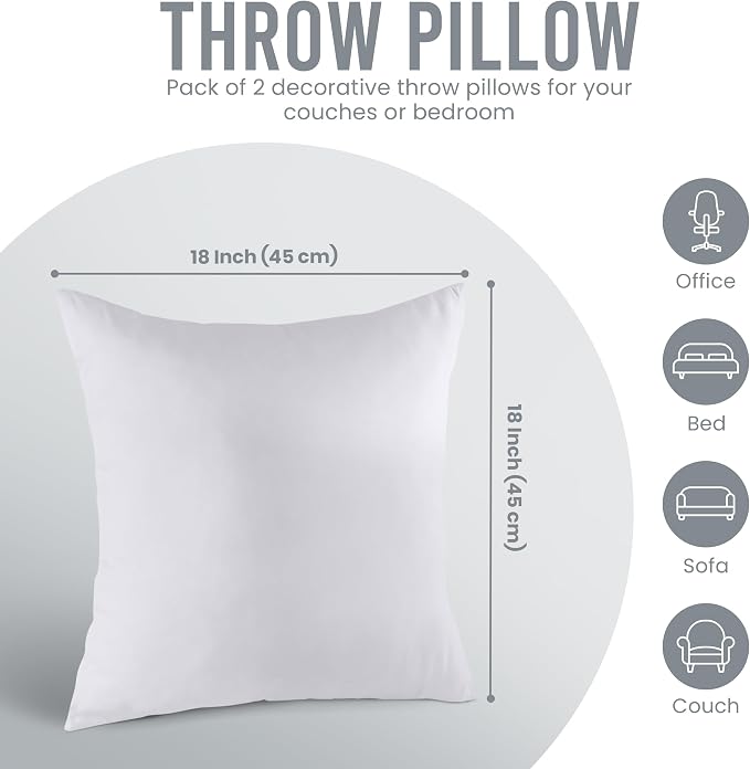 Utopia Bedding 18x18 Pillow Inserts, Sofa & Couch – Soft, Supportive & Fluffy - Image 3