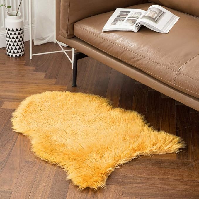 MIULEE Luxury Super Soft Fluffy Area Rug Faux Fur Sheepskin Rug Decorative - Image 6