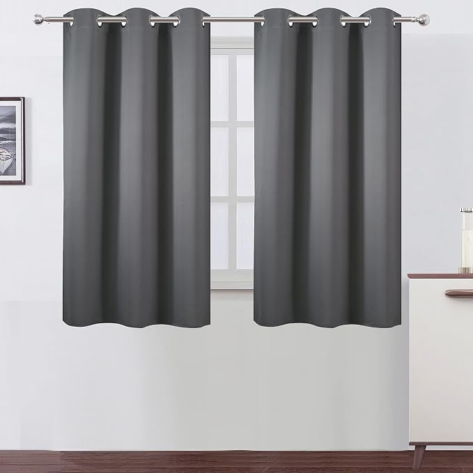 LEMOMO Grey Thermal Blackout Curtains/38 x 54 Inch/Set of 2 Panels Room by Lemomo