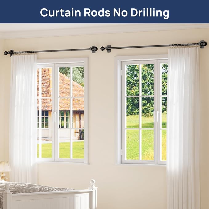 ENJOYBASICS 2 Pack No Drill Curtain Rods - Image 3