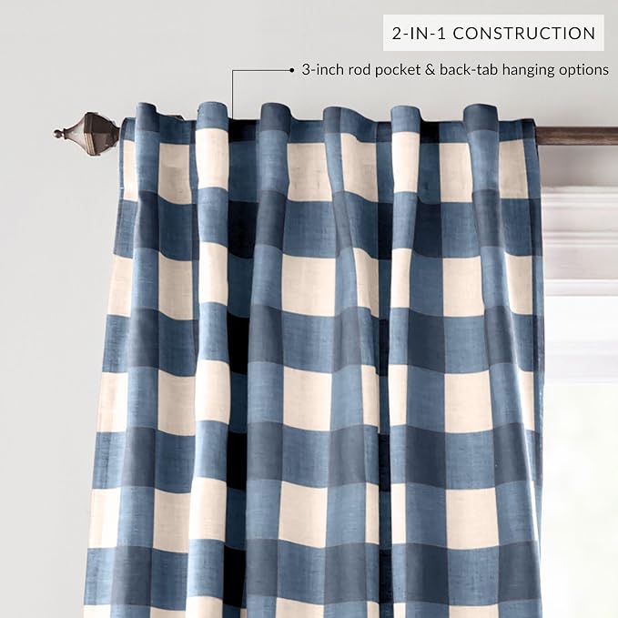 Elrene Home Fashions Farmhouse Living Grainger Buffalo-Check Blackout Window - Image 3